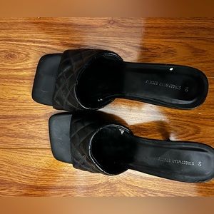 Cute Black Slip On Heels